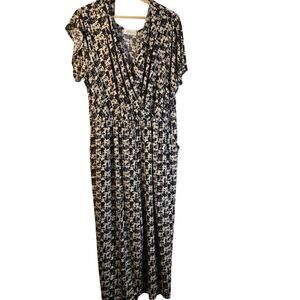 Kaileigh Black & White Print Jumper, Size 1X – Flowy & Flattering [0044]